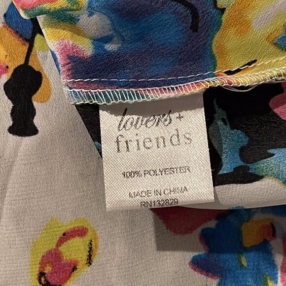 Lovers + Friends Womens Top Floral Scoop Neck High Low Watercolor Size Small FF - Picture 4 of 6